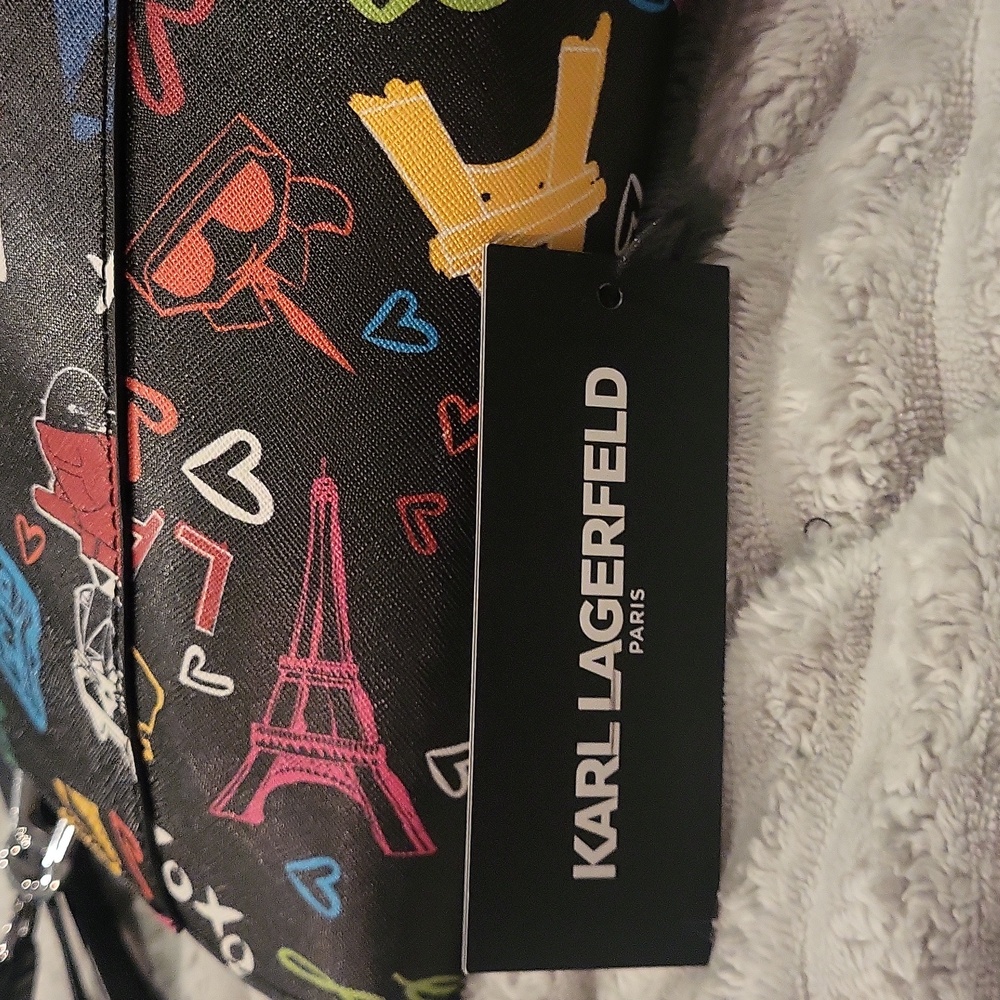 Karl Lagerfeld Black Multi Color Tote - Picture 2 of 16
